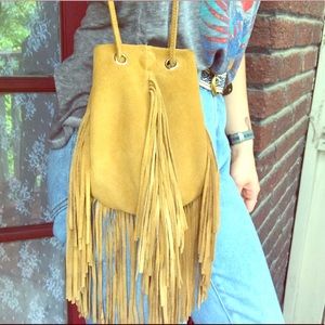 GENUINE suede Fringe Purse